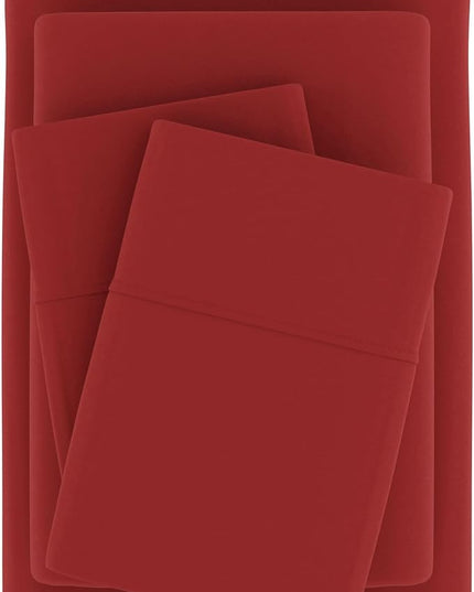 Linen Market Bed Sheets for Queen Size Bed (Burgundy) - Sleep Better Than Ever with These Soft and Cooling Queen Sheets - Deep Pocket Fits 16" Thick Beds - 4 Piece Queen Sheet Set - LeafyLoom