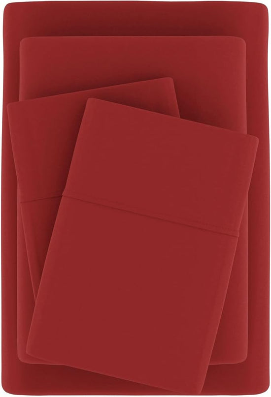 Linen Market Bed Sheets for Twin Size Bed (Burgundy) - Sleep Better Than Ever with These Soft and Cooling Twin Sheets - Deep Pocket Fits 16" Thick Beds - 3 Piece Twin Sheet Set - LeafyLoom