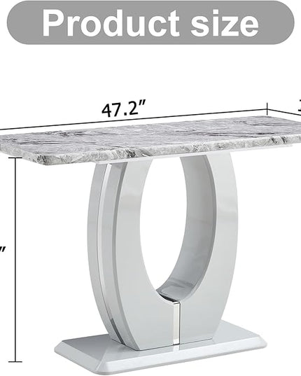 NicBex 47.2Inch Rectangular Dining Table,Minimalist Kitchen Table with Simple Glossy Tabletop for 2 to 4,Counter Bar Dining Room Table for Small Space,Kitchen,Balcony and Living Room,Light Grey - LeafyLoom