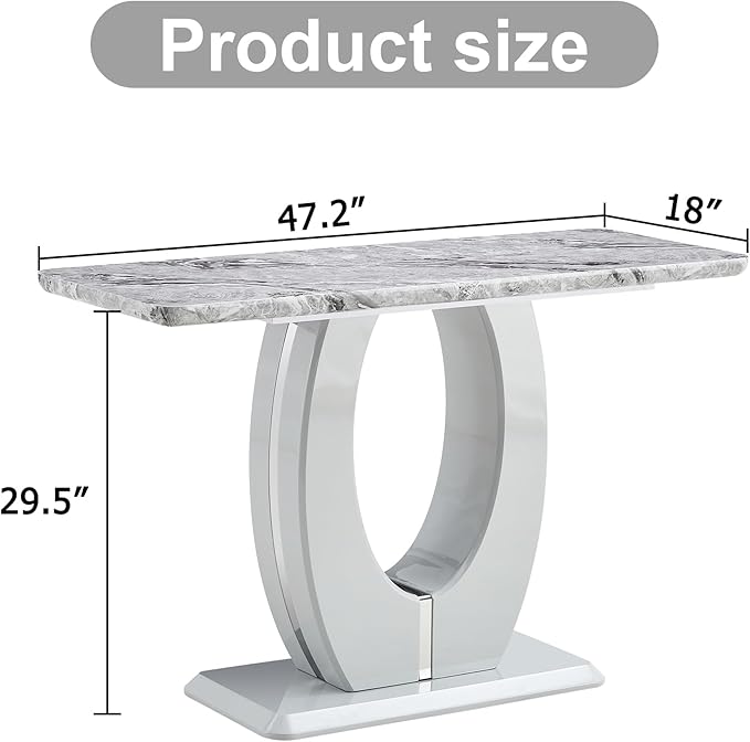 NicBex 47.2Inch Rectangular Dining Table,Minimalist Kitchen Table with Simple Glossy Tabletop for 2 to 4,Counter Bar Dining Room Table for Small Space,Kitchen,Balcony and Living Room,Light Grey - LeafyLoom