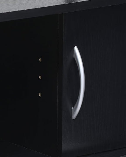 Furinno JAYA Large Entertainment Stand for TV Up to 55 Inch, Blackwood - LeafyLoom
