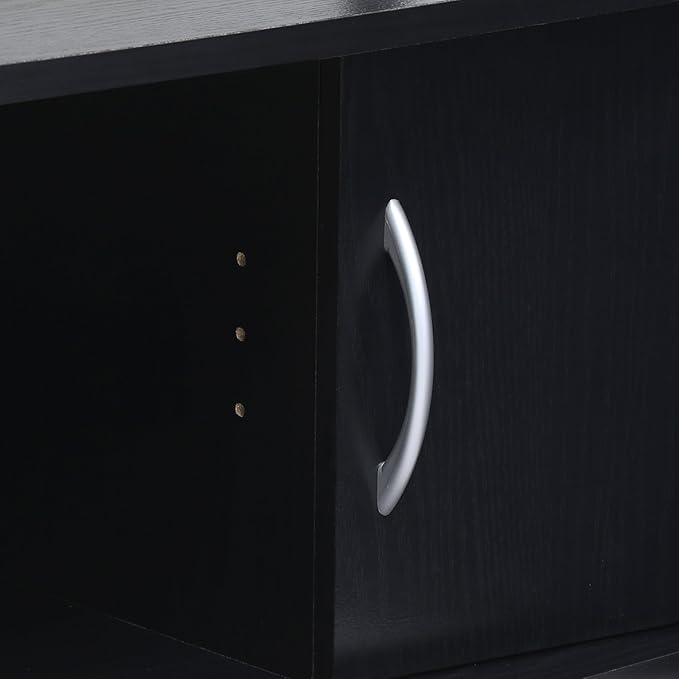 Furinno JAYA Large Entertainment Stand for TV Up to 55 Inch, Blackwood - LeafyLoom