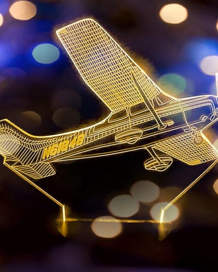 3D Plane Night Light Table Desk Optical Illusion Lamps 7 Color Changing Lights LED Table Lamp Xmas Home Love Birthday Children Kids Decor Toy Gift - LeafyLoom