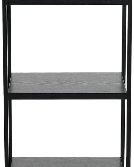 Household Essentials 5 Shelf Free Standing Book Case, Black Oak Finish - LeafyLoom