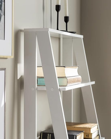 Walker Edison Sophia Modern 4 Shelf Ladder Bookcase , 55 Inch, White - LeafyLoom
