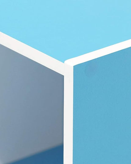 Furinno Luder Bookcase / Book / Storage , 11-Cube, White/Light Blue - LeafyLoom