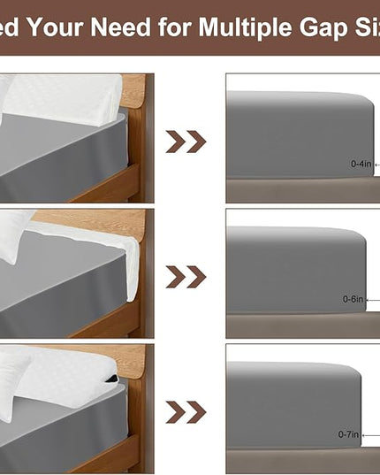 Queen Size(Arched White10 x6 x60) Bed Wedge Pillow,Bed Wedge Pillow for Headboard,Bed Gap Filler Fills The Gap Between The Mattress and The Headboard/Wall (0-7 inches) (Queen) - LeafyLoom