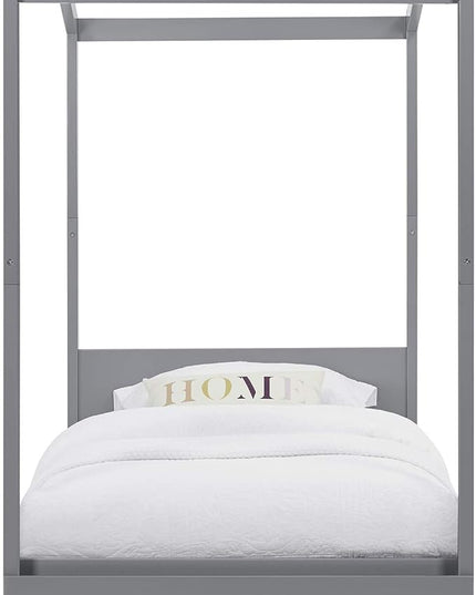 Delta Children Poppy House Wood Twin Bed, Platform Bed - No Box Spring Needed, Grey - LeafyLoom