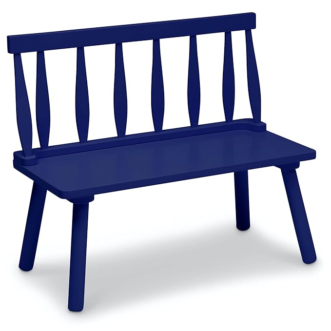Delta Children Windsor Bench, Navy - LeafyLoom