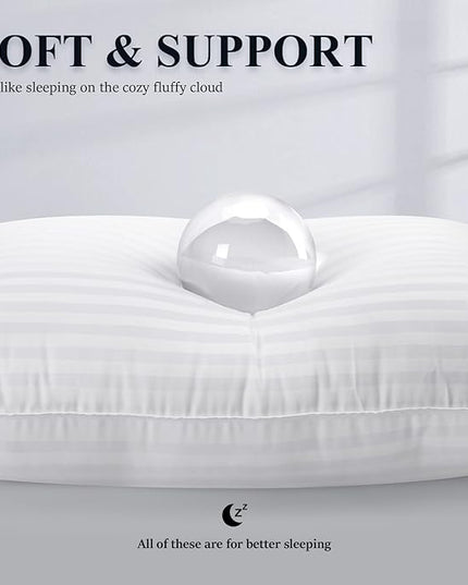 COZSINOOR Queen Size Bed Pillows Set of 2, Plush Hotel Quality Pillows with Breathable Skin-Friendly Microfiber Cover - LeafyLoom