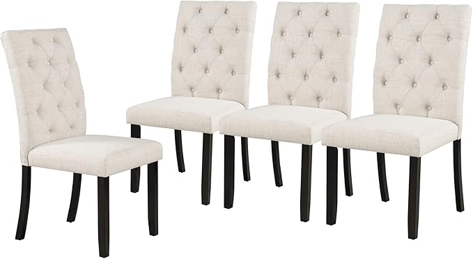 Kitchen 6-Piece Farmhouse Dining Set 72" Wood Rectangular Table, 4 Upholstered Chairs with Bench, Espresso - LeafyLoom