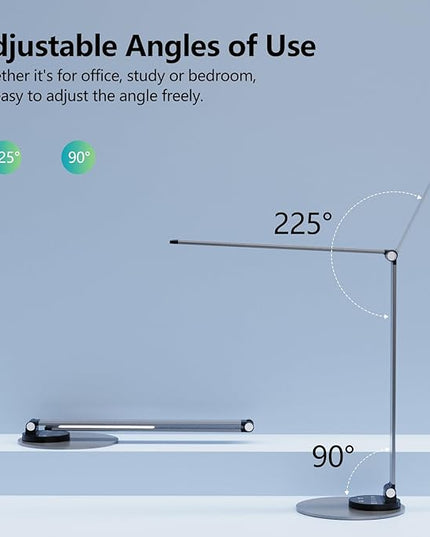 LED Desk Lamp for Home Office, Bright Desk Light Reading Table Lamps Eye-Care Touch Control with USB Charging Port, 3 Color Temperatures, 6 Brightness lighting for Desktop Study - LeafyLoom