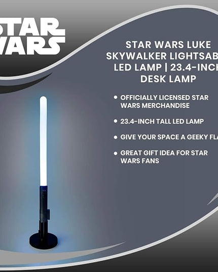 Star Wars Luke Skywalker Lightsaber LED Lamp | 23 Inch Desk Lamp - LeafyLoom