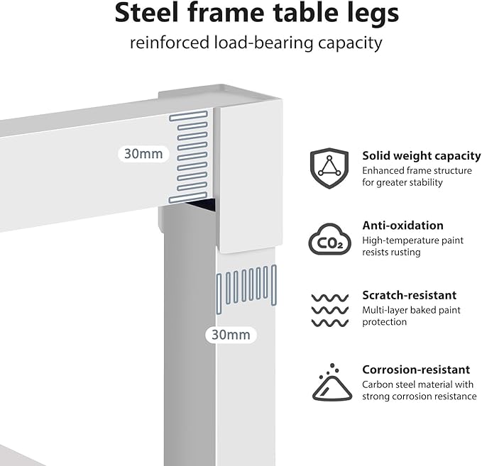 DlandHome 71 inches X-Large Computer Desk, Composite Wood Board, Decent and Steady Home Office Desk/Workstation/Table,White,23.6Wide - LeafyLoom