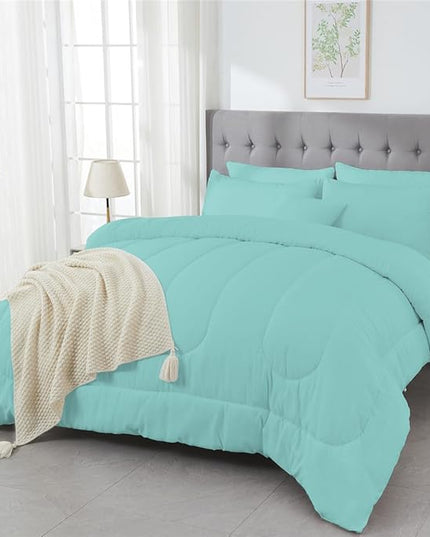 3 Piece Solid Color All Season Bedding Comforter Set Microfiber Soft Lightweight Bedding Set for Kids Teens Adults Room Decor with 1 Comforter and 2 Pillowcases Full - LeafyLoom