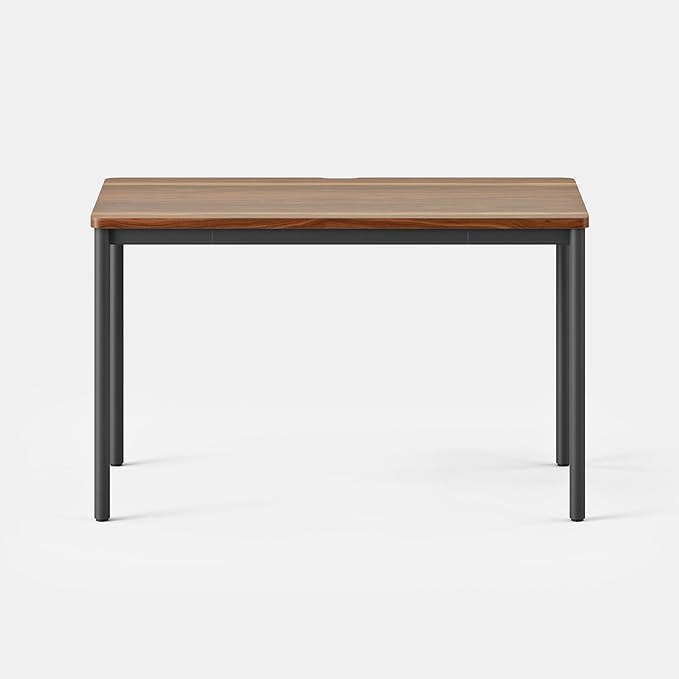 Branch Daily Desk - Functional At Home Office Desk with Effortless Assembly, Timeless Design, Rounded Corners, and Built-in Cable Notch - 48” W x 28.5” H x 24” D - Walnut Work Table - LeafyLoom