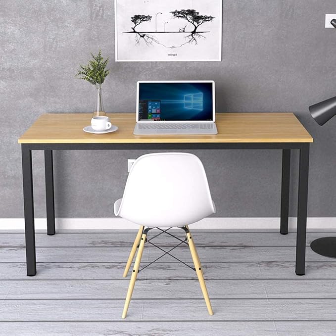 SogesGame Computer Desk, 47.2 inches Small Office Desk Computer Table Study Writing Desk Workstation for Home Office, Teak Dining Table - LeafyLoom