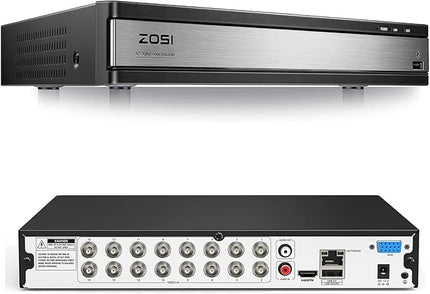 ZOSI H.265+ 16Channel 1080P 4-in-1 Hybrid Analog/AHD/TVI/CVI Security DVR Recorder for 960H/720P/1080P CCTV Security Surveillance Cameras,Remote Access, Motion Detection, Alert Push(No Hard Drive) ZOSI