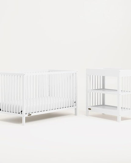 Graco Teddi 5-in-1 Convertible Crib (White) – GREENGUARD Gold Certified, Converts to Daybed, Toddler & Twin Bed with Headboard and Footboard, Adjustable Mattress Height - LeafyLoom