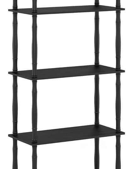 Furinno Turn-N-Tube 5-Tier Multipurpose Shelf / Display Rack / Storage Shelf / Bookshelf, Classic Tubes, Americano/Black - LeafyLoom