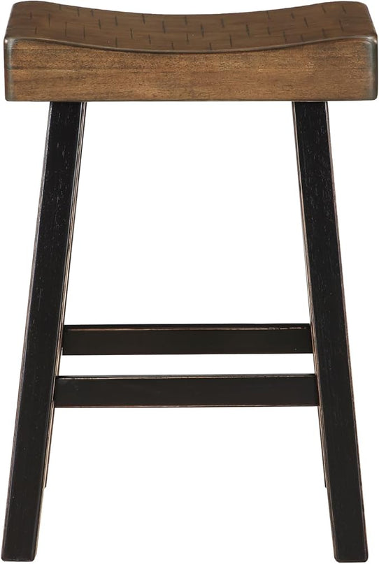 Lexicon Bar Table Set for 3, Small Kitchen table set Kitchen Island Table with 3 Saddle Bar Stools, 4 Piece Dining Table Set for Breakfast Nook, Living Room, Apartment, Counter Height, Black/Brown - LeafyLoom
