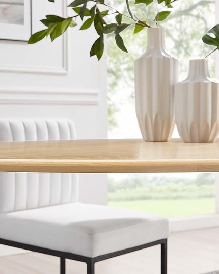 Modway Lippa Dining Table, 78", White Natural - LeafyLoom
