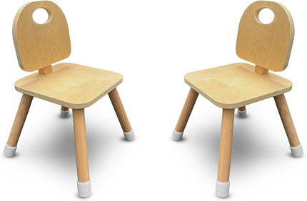 7 Days of Play Set of 2 Wooden Kids Chairs for Home, Classroom, Preschool, Daycare, Playrooms (Ages 2+) - LeafyLoom