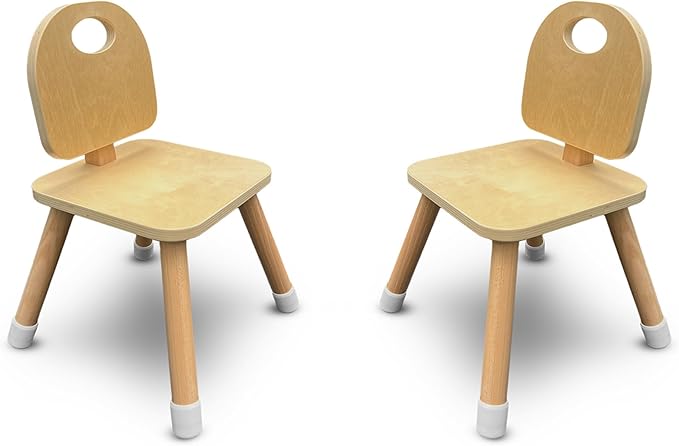 7 Days of Play Set of 2 Wooden Kids Chairs for Home, Classroom, Preschool, Daycare, Playrooms (Ages 2+) - LeafyLoom