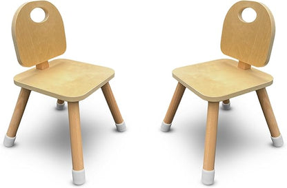 7 Days of Play Set of 2 Wooden Kids Chairs for Home, Classroom, Preschool, Daycare, Playrooms (Ages 2+) - LeafyLoom