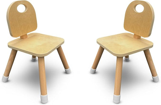 7 Days of Play Set of 2 Wooden Kids Chairs for Home, Classroom, Preschool, Daycare, Playrooms (Ages 2+) - LeafyLoom