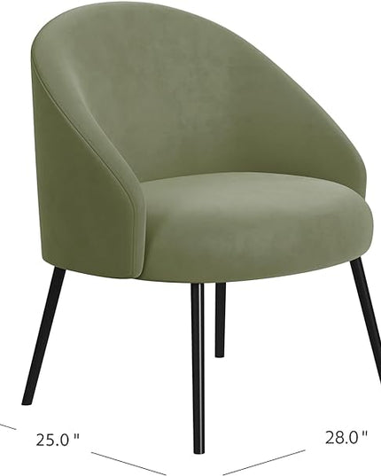 HomePop Upholstered Modern Living Room & Bedroom | Decorative Home Furniture Accent Chair, Light Sage Green Velvet - LeafyLoom