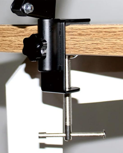 Replacement Heavy Duty C Clamp for 1/2” Base Magnifying Lamp,Desk Lamp,Swing Arm Lamp,Phone I pad Mount,Tablet Mic Holder,Table Mount Clamp for Microphone Stand Mic Boom Arm (METAL BLACK) - LeafyLoom
