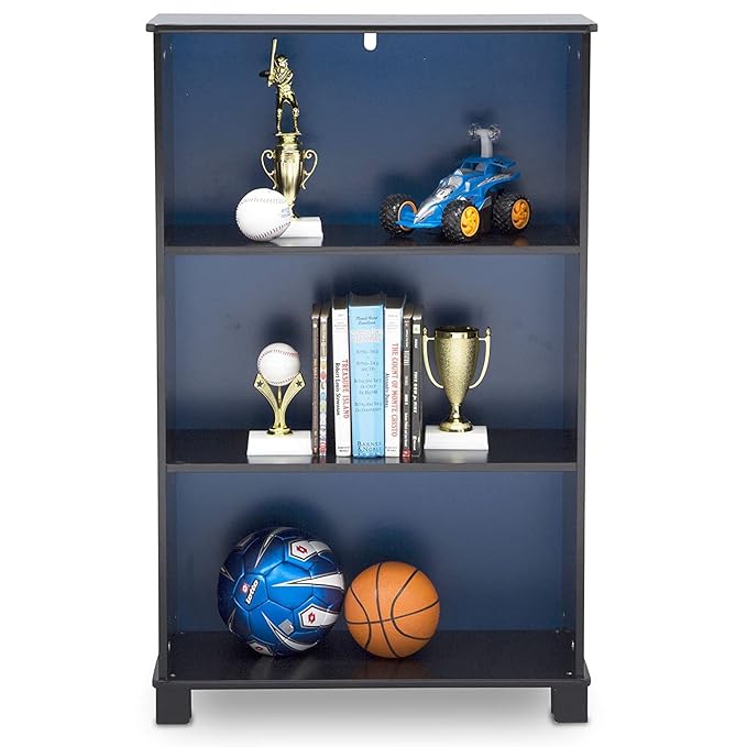 Delta Children Deluxe 3-Shelf Bookcase - Ideal for Books, Homeschooling & More, DC Comics Batman - Greenguard Gold Certified, Decor - LeafyLoom