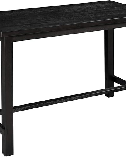 Kitchen 5-Piece Counter Height Dining Set, Classic Elegant Table and 4 Chairs in Espresso and Beige - LeafyLoom