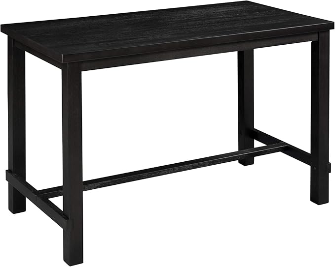 Kitchen 5-Piece Counter Height Dining Set, Classic Elegant Table and 4 Chairs in Espresso and Beige - LeafyLoom