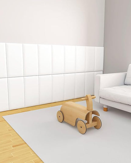 Peel and Stick Headboard for Twin and king in White Headboard panels for wall, 3D Anti-Collision Wall Panel, Self-Adhesive Bedroom/Living Room Upholstered Wall Panel (6 Panels/11.8" x 23.6") - LeafyLoom