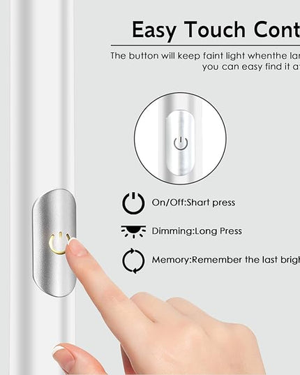 Floor Lamp, 70.5 InchTorchiere Standing Lamp, 20W 2000LM LED Halogen Floor Lamp,Stepless Dimmable, Touch Control, 50000hrs Lifespan, Pale Floor Lamps for Living Room, Standing Lamps for Bedroom, White - LeafyLoom