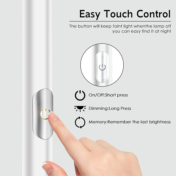 Floor Lamp, 70.5 InchTorchiere Standing Lamp, 20W 2000LM LED Halogen Floor Lamp,Stepless Dimmable, Touch Control, 50000hrs Lifespan, Pale Floor Lamps for Living Room, Standing Lamps for Bedroom, White - LeafyLoom