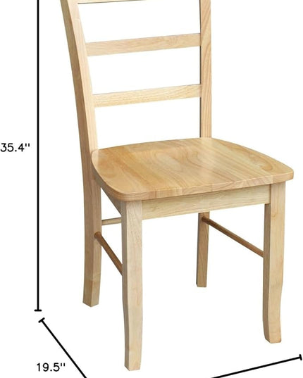International Concepts Pair of Madrid LadderBack Chairs, Natural - LeafyLoom