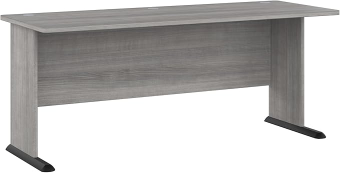 Bush Business Furniture Studio A 72W Computer Desk in Platinum Gray, 6 Foot Gaming and Work Table for Home or Professional Office - LeafyLoom