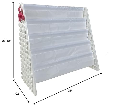 UNiPLAY Kids 4-Tier Book Storage Organizer with Sling Book Pockets, Plastic Sling Rack Bookshelf for Playroom, Fits Blocks, White - LeafyLoom