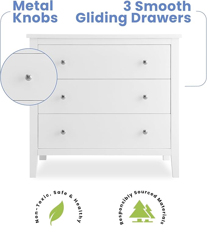 Delta Children Campbell Dresser, Bianca White - LeafyLoom