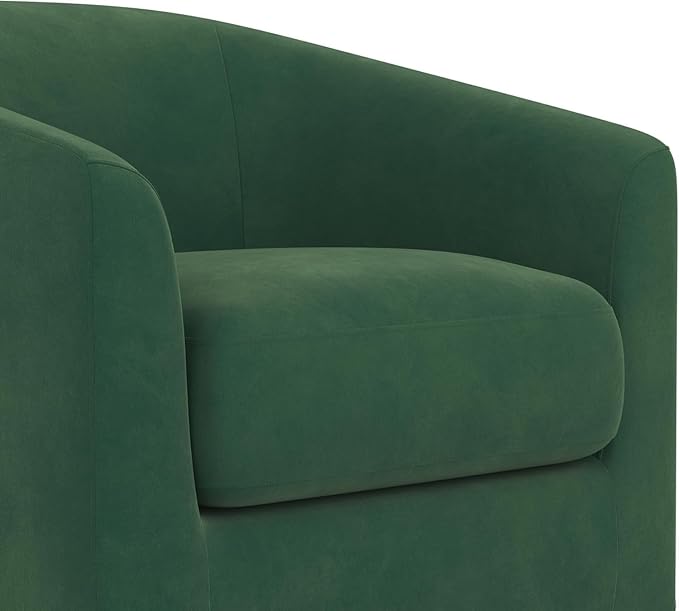 Sunny Heart Swivel Accent Chair, Velvet Swivel Barrel Chair, Swivel Club Chair with Wood Base, Modern Upholstered Armchair, Cozy Chairs for Living Room, Bedroom, Reading - LeafyLoom