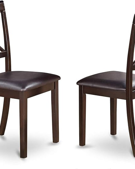 East West Furniture CABO7S-CAP-LC Capri 7 Piece Modern Dining Set Consist of a Rectangle Wooden Table and 6 Faux Leather Upholstered Chairs, 36x60 Inch - LeafyLoom