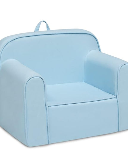 Delta Children Cozee Chair for Kids for Ages 18 Months and Up, Light Blue - LeafyLoom