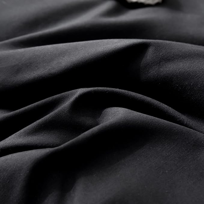 ROSGONIA King Size Comforter Set Black, 3pcs (1 Black Comforter & 2 Pillowcases), All Season Bedding Lightweight Bedspread Blanket Quilt Bed Set - LeafyLoom