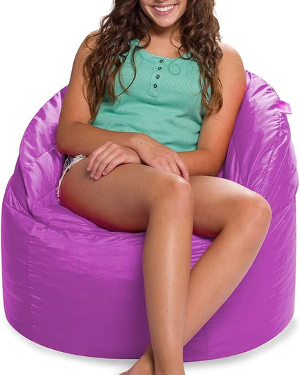 Posh Creations Structured Comfy Seat for Playrooms and Bedrooms, Large Bean Bag Chair, Sonoma Lounger, Purple - LeafyLoom