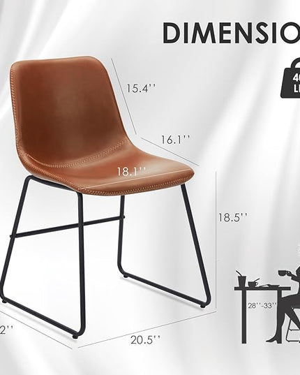 Dining Chairs Set of 4, Kitchen & Dining Room Chairs Dining Chairs Midcentury Modern Chair, Mid Century Faux Leather Dining Chair Comfortable,Dining Chair for Home - LeafyLoom