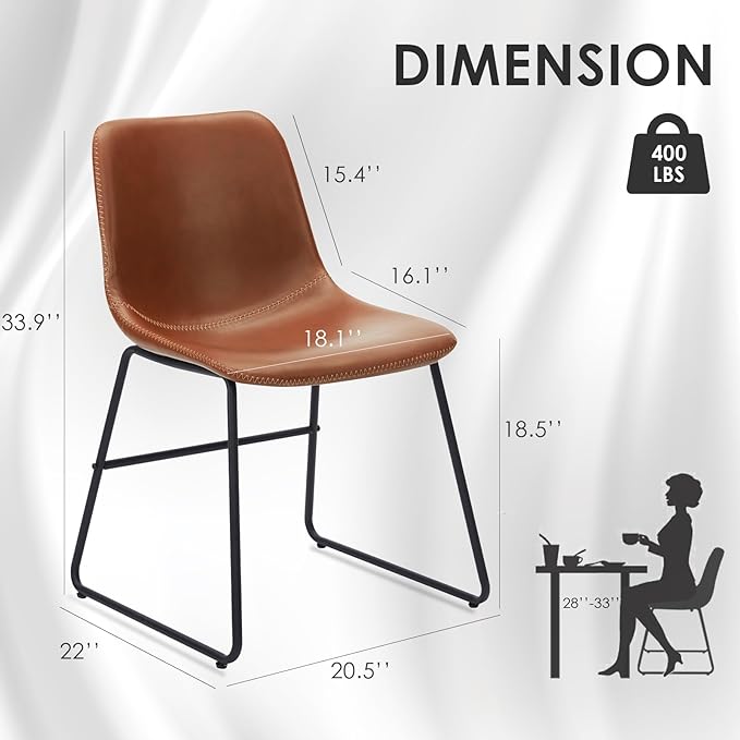 Dining Chairs Set of 4, Kitchen & Dining Room Chairs Dining Chairs Midcentury Modern Chair, Mid Century Faux Leather Dining Chair Comfortable,Dining Chair for Home - LeafyLoom