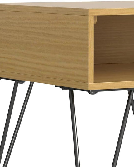 SIMPLIHOME Hunter End Table, 22 inch, Oak Veneer - LeafyLoom